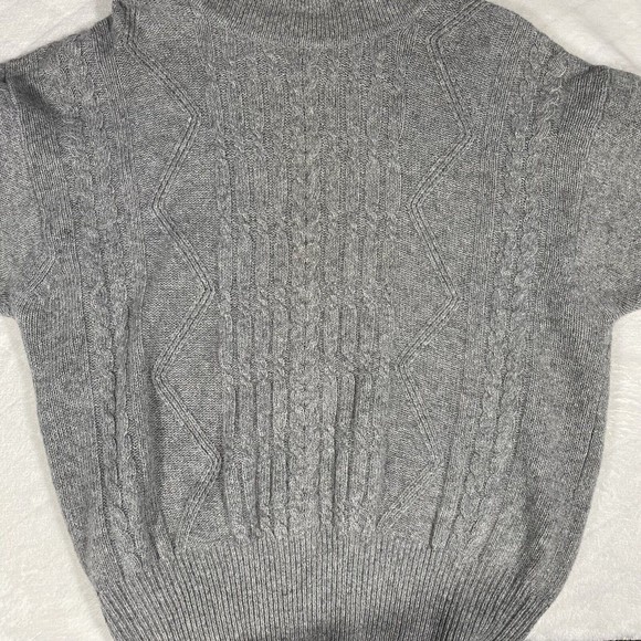 Casual Corner Angora Rabbit Hair Lambswool Turtleneck Sweater Gray Career Sz Med - Picture 3 of 7